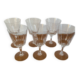 6 verres à vin Cristal D’arqués
