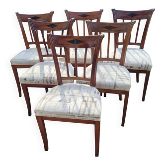 Six chaises Directoire en merisier