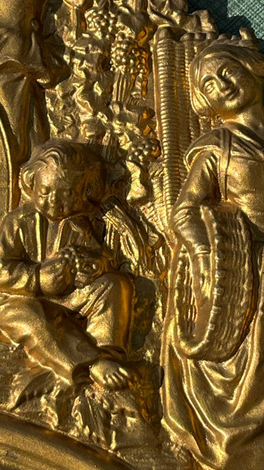 Miroir métal doré  27x 47 vintage
