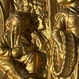 Gold metal mirror 27x 47 vintage