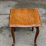 Table basse carrée Louis XV en chêne 1900