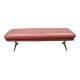 German Koinor Leather Bench with Brushed Stainless Steel Base 2020s