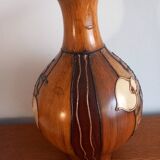 Large Artisan Vase "Nature Spirit" – Relief Floral Decoration (31cm)