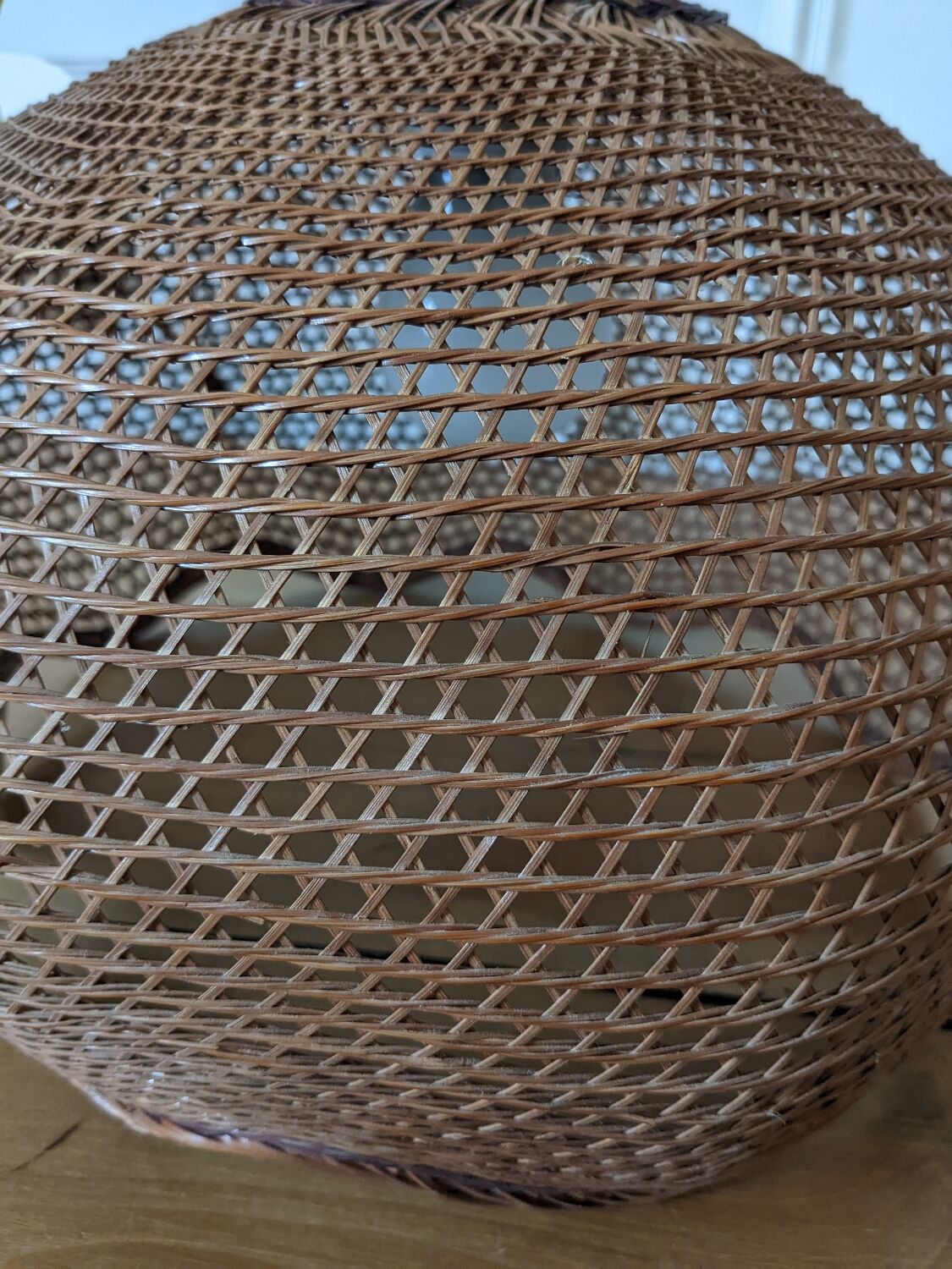 Vintage wicker pendant lamp