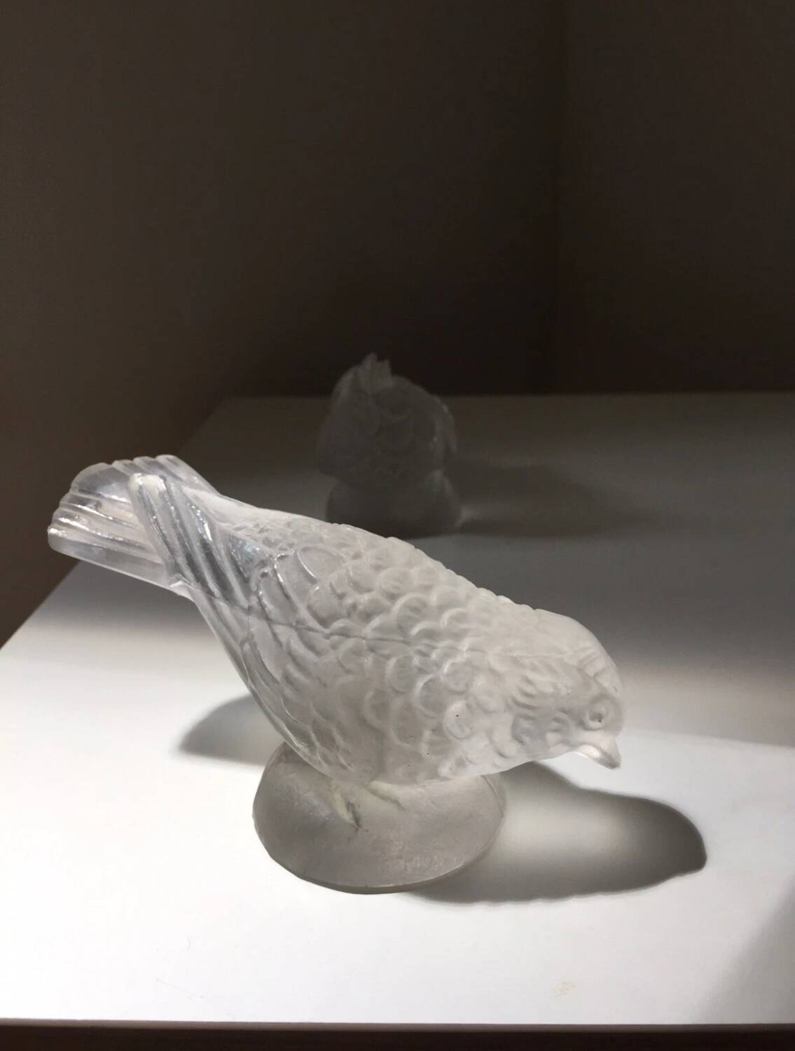 Sculpture of Birds in Molded Glass, Art Deco Bohemian Style, Lalique Sabino