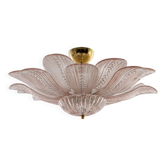 Mid-Century Modern “Margherita Rosa” Murano Glass Ceiling Light