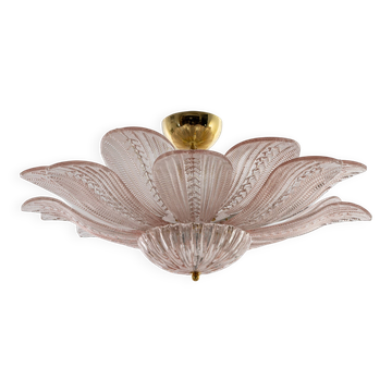 Mid-Century Modern “Margherita Rosa” Murano Glass Ceiling Light