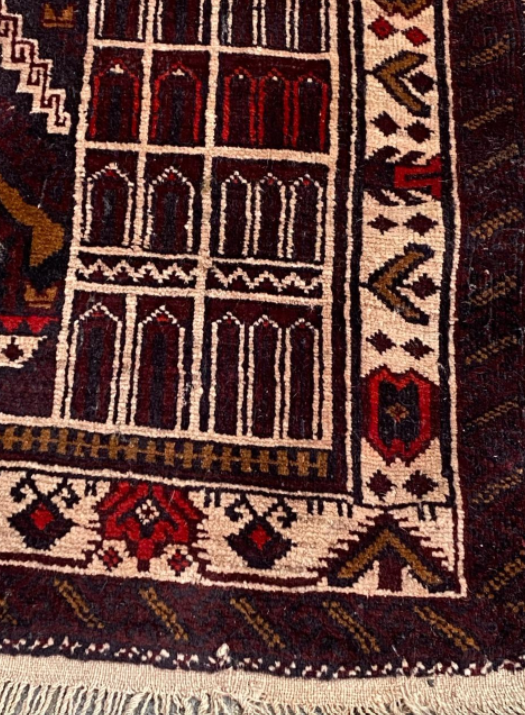 Afghan carpet Baluch vintage 140x86cm