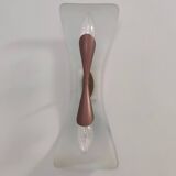 Vintage Brass and Etched and Curved Glass Wall Light ascribable to Fontana Arte