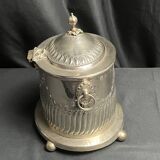 Boite à thé, biscuits en métal argenté, Maroc XXème