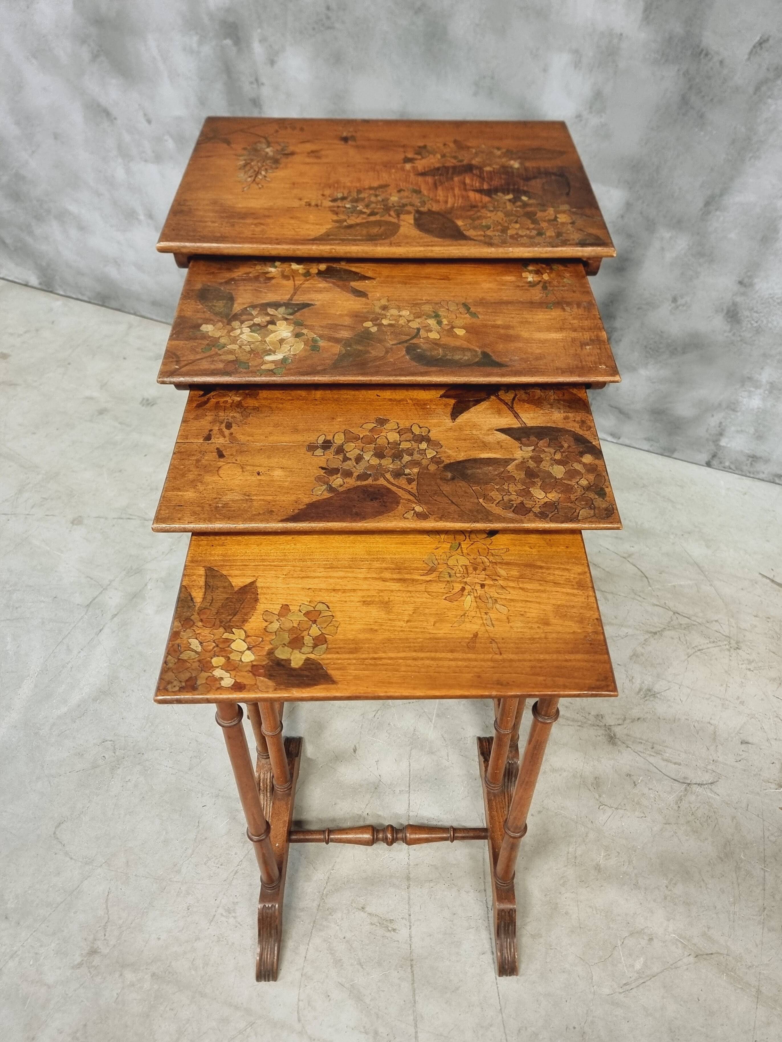 Set of 4 nesting tables Art Nouveau 1930s
