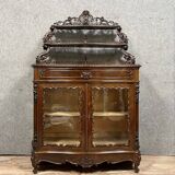 Curved Napoleon III period library display case in mahogany circa 1850