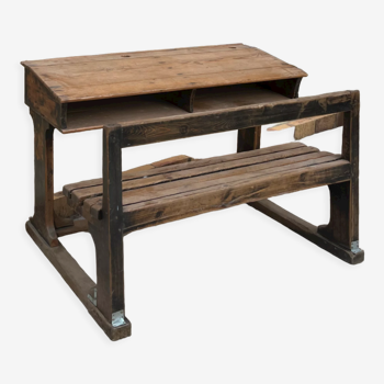 Bureau ancien d'écolier double