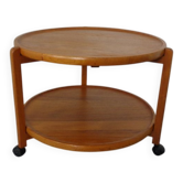 Danish Teak Bar Cart with Removable Tray, 1960s