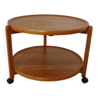 Danish Teak Bar Cart with Removable Tray, 1960s