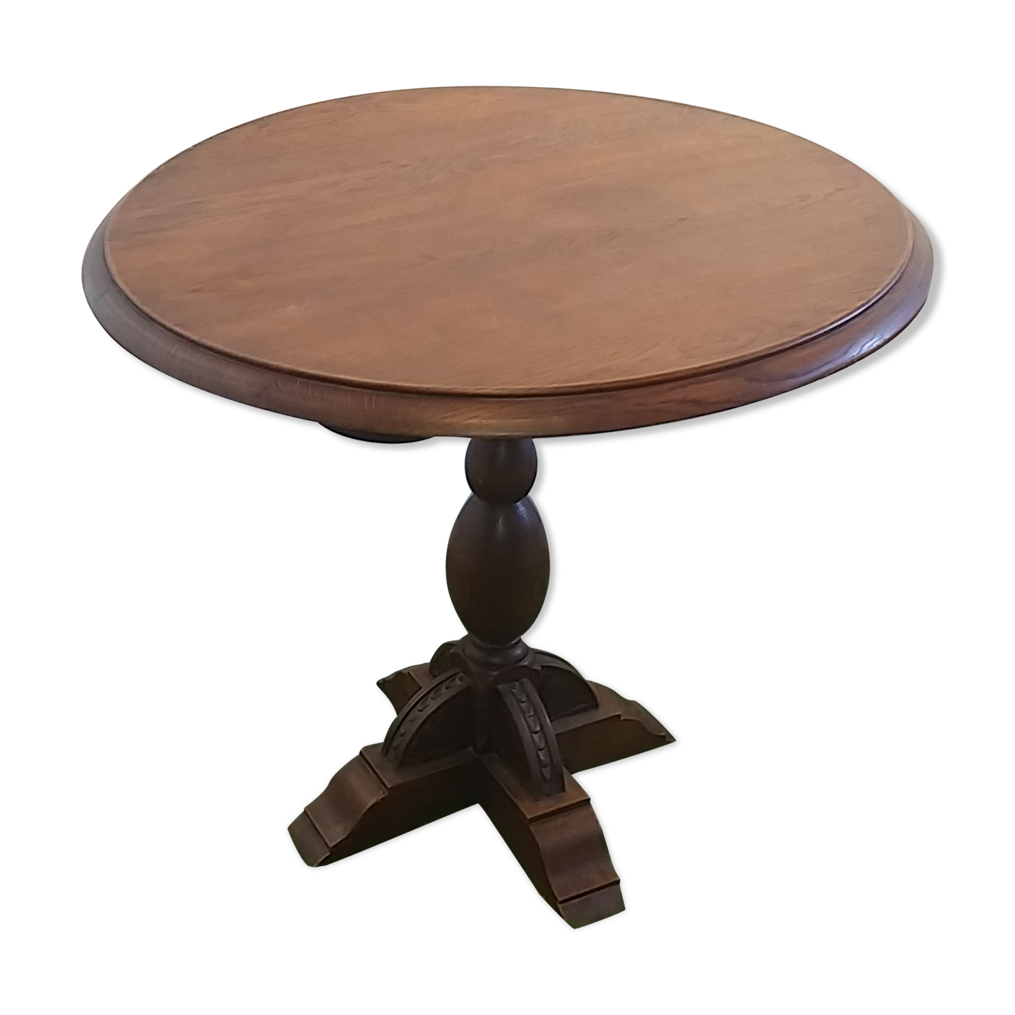 Round table/ gueridon in art deco chene