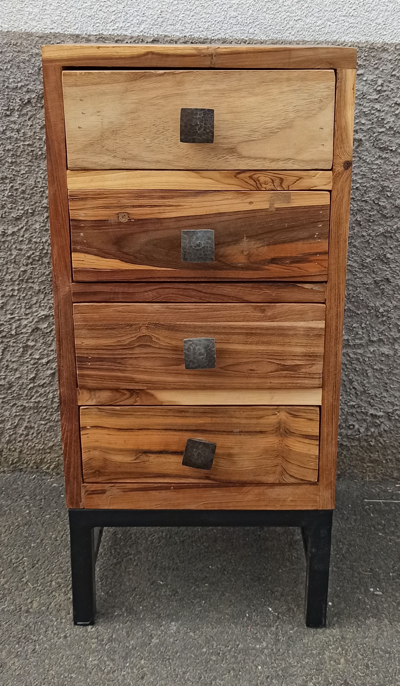 Pair of acacia bedside tables