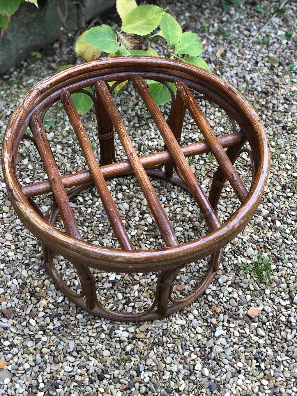 Set of 2 vintage rattan eggs