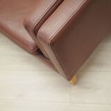 Brown leather sofa, Danish design, 1970s, production: Denmark