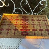 70s rattan tray