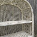 70s rattan shelf