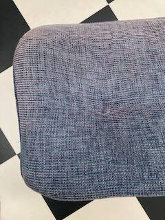 Vintage armchair in wood and blue velvet
