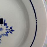 6 assiettes creuses anciennes saint amand fleurs bleues au pochoir