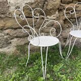 Armchair and garden chair in wrought iron