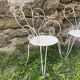 Fauteuil et chaise de jardin en fer forgé