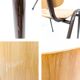 Lot de 3 chaises empilables Mid Century Chaise d'école Industrie Bois Métal Marron Vintage Rétro Cha
