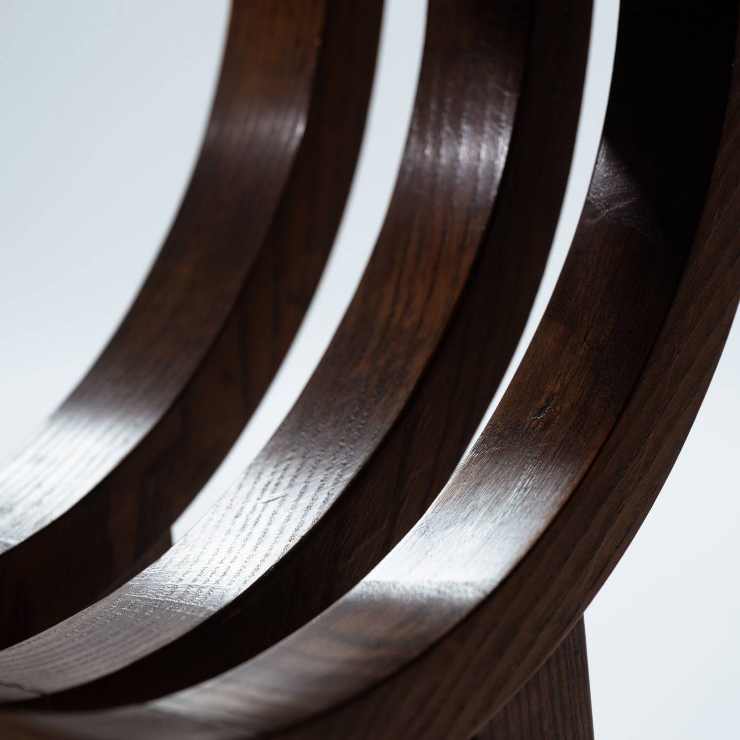 Midcentury nesting gigogne tables with parquetery in oak, 1950s france