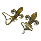 Pair of antique gilt bronze lily flower wall brackets.