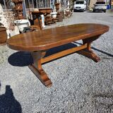 Solid oak farmhouse table, 220×90cm
