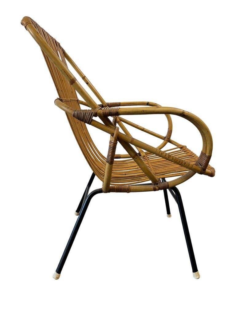 Vintage rattan armchair Rohé Noordwolde
