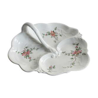 Aperitif dish called "beggar" in vintage Limoges porcelain