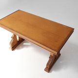 Table basse Art Déco en chêne années 1940