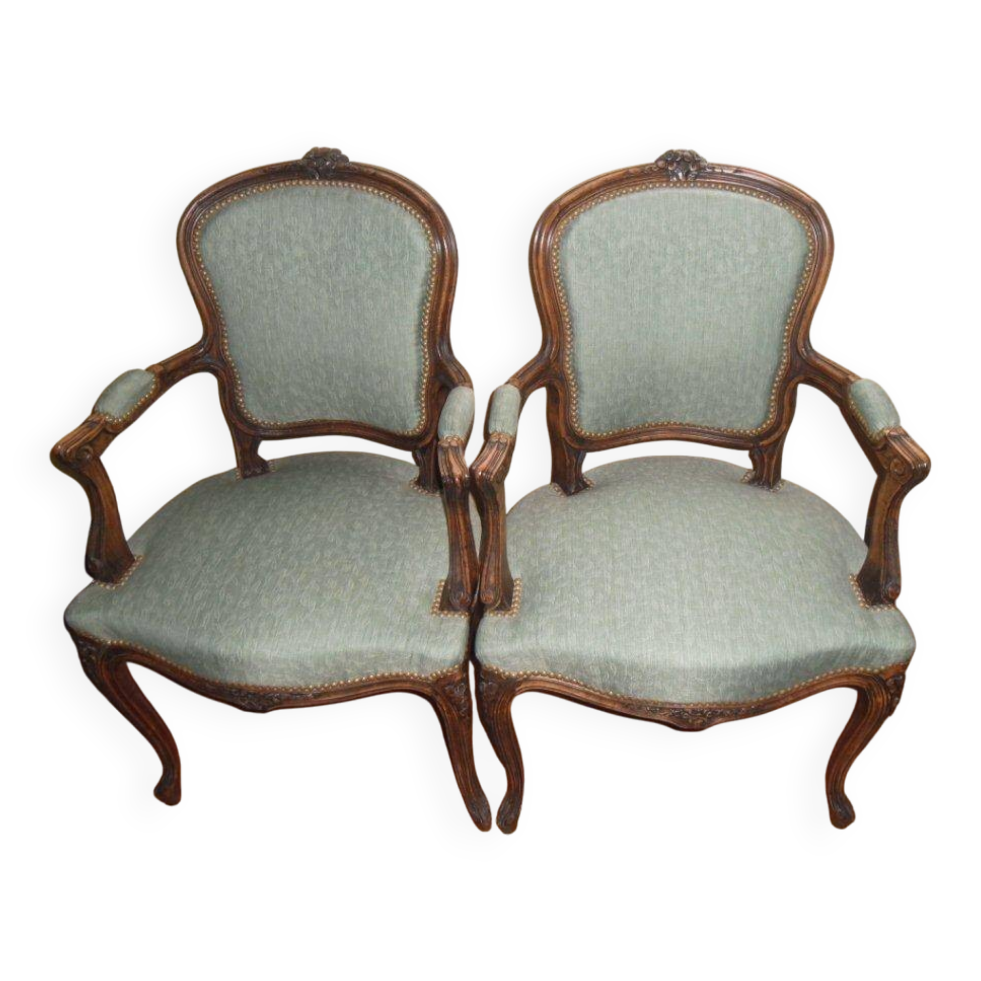 Louis XV style cabriolet armchairs