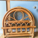Vintage rattan magazine holder