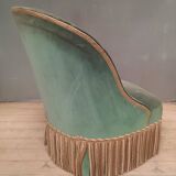 Fully upholstered chair called "toad"