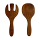 Pair of XXL Scandinavian service cutlery in solid teak 1960