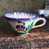 Breton bowl-cup in Quimper de Rochefort earthenware in hand-painted earth