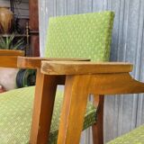 Paire de fauteuils bridge vintage 1950s pieds compas design