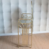 Dressing table in gold metal