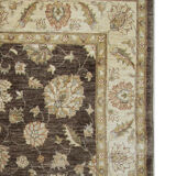 Brown Wool Rug Handmade Ziegler Carpet- 167x251cm