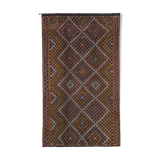 Turkish Geometric Jajim Flat-Weave Textile - Dining Room Kilim 5'3" X 8'10"