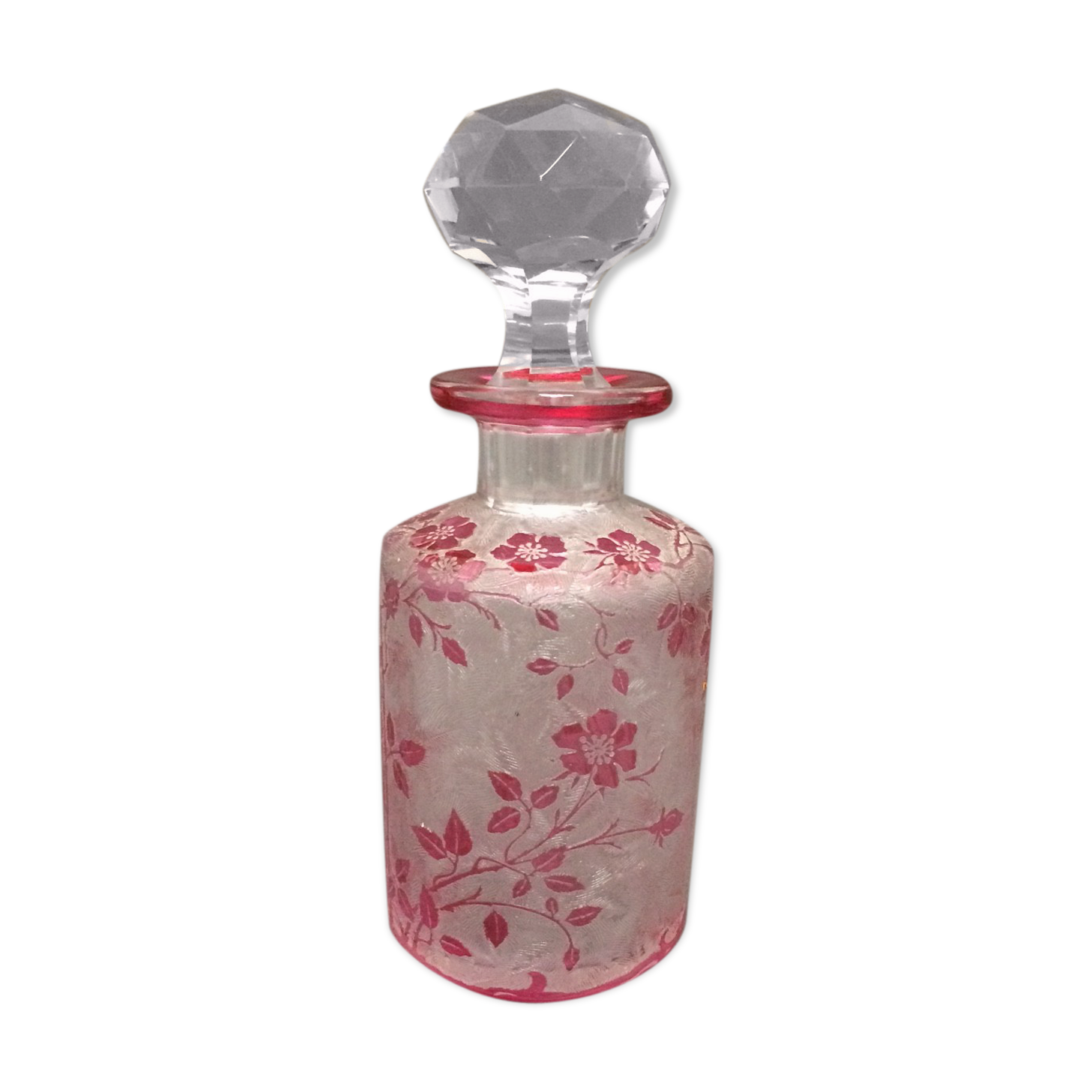 Baccarat cut old crystal bottle