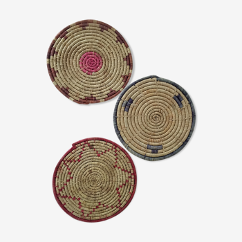 3 dessous de plat en fibre naturelle