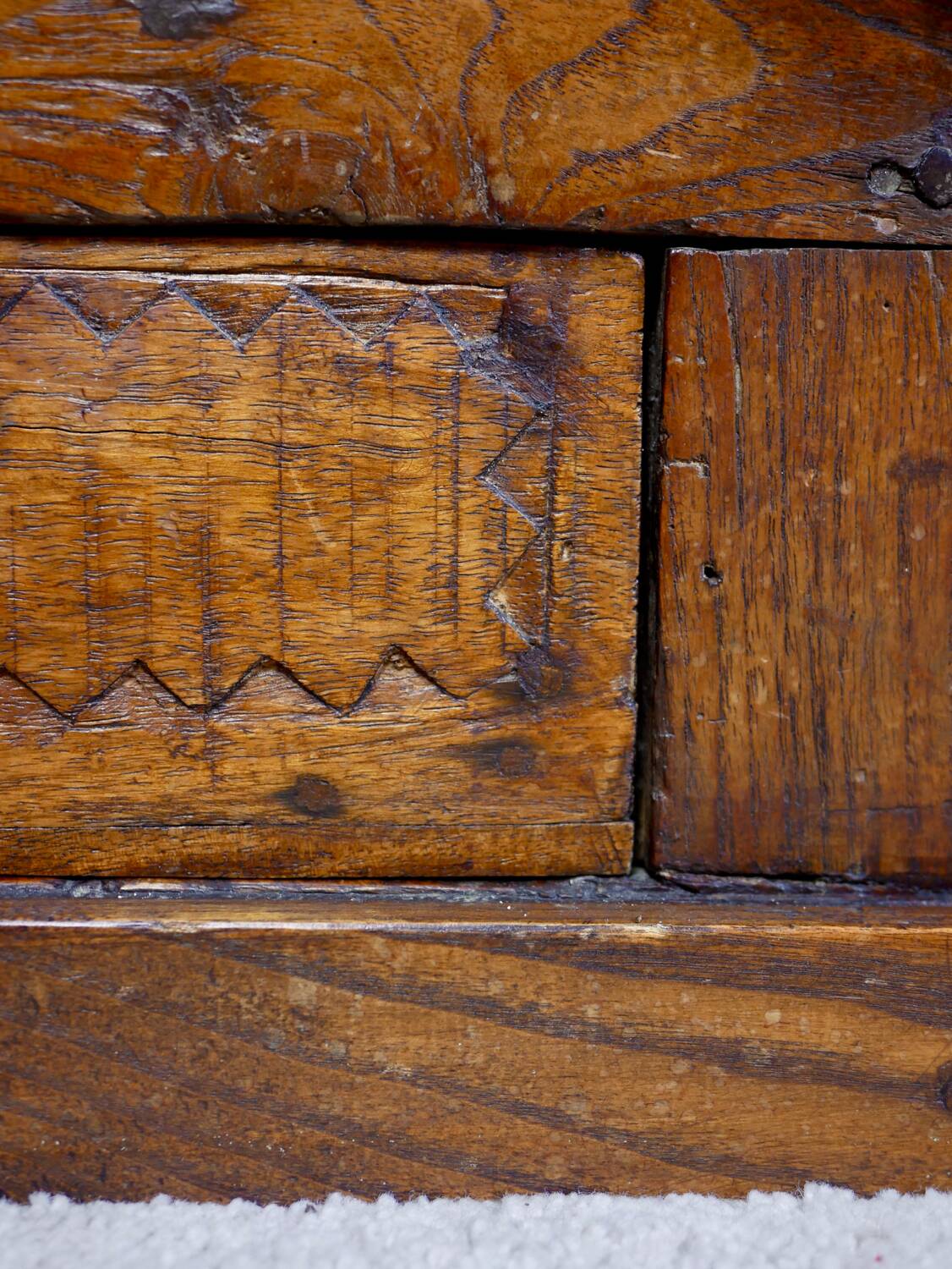 Antique carved wooden cabinet