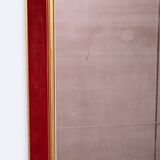 Large Red Velvet Bronze wall Mirror 1960s Italy Status: