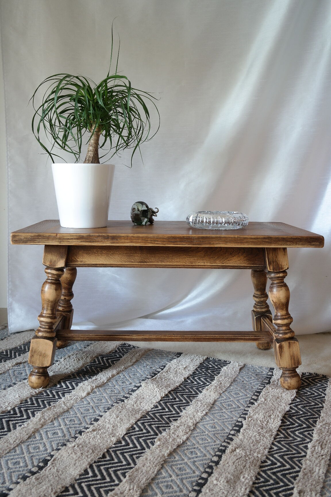 Country coffee table western vintage oak
